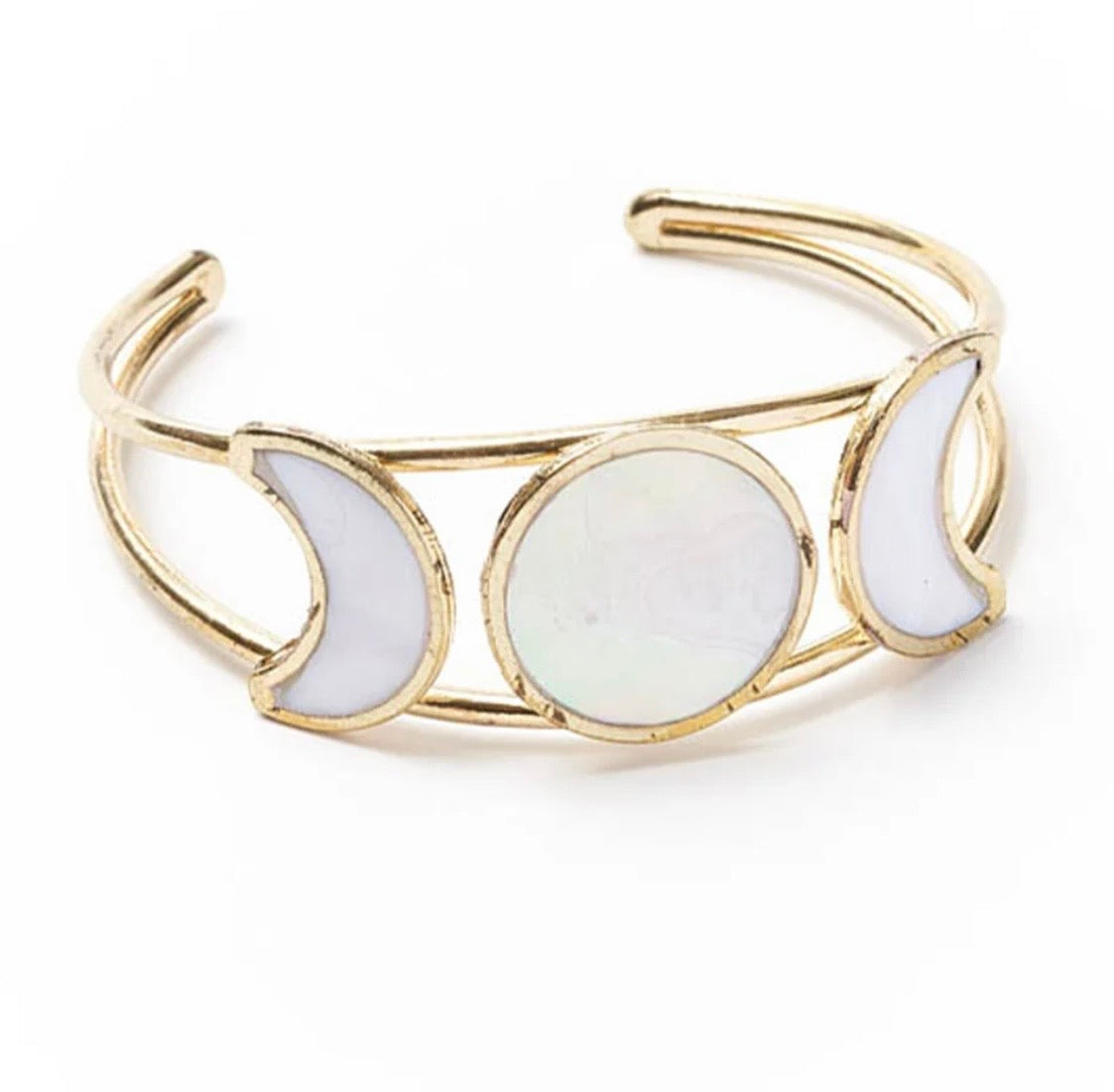 Previously ordered
Rajani Moon Phase Cuff Bracelet - Mother of Pearl
