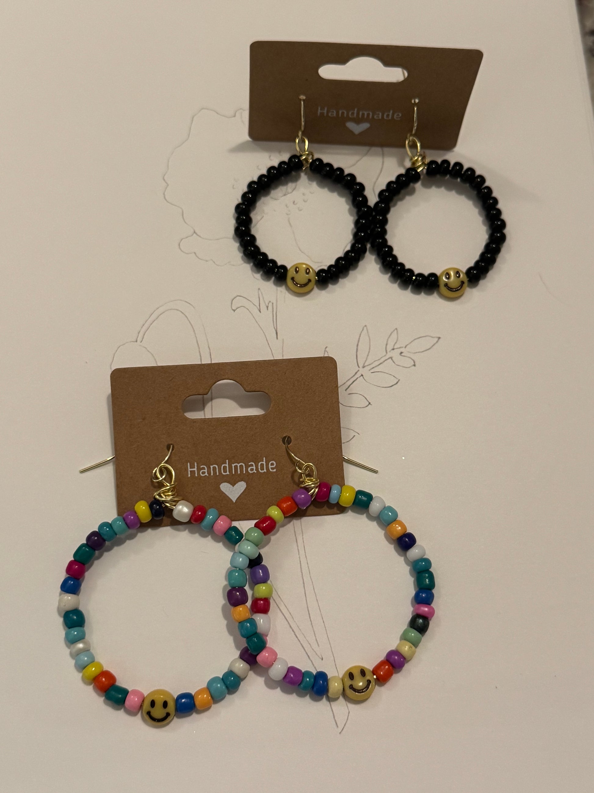 Handmade Hypoallergenic “Don’t worry, be HAPPY” earrings