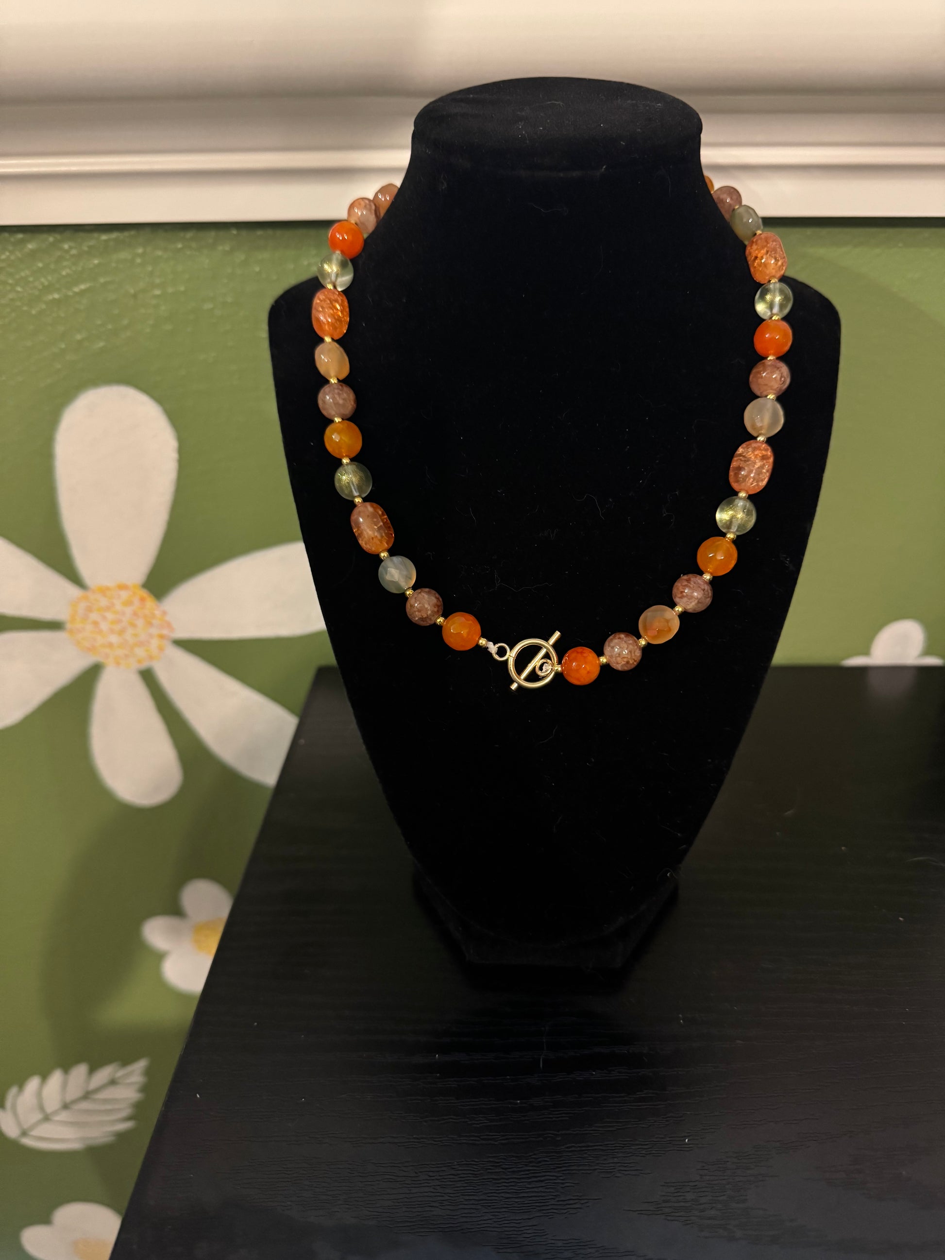 “It’s Fall Ya’ll” beaded toggle charm necklace