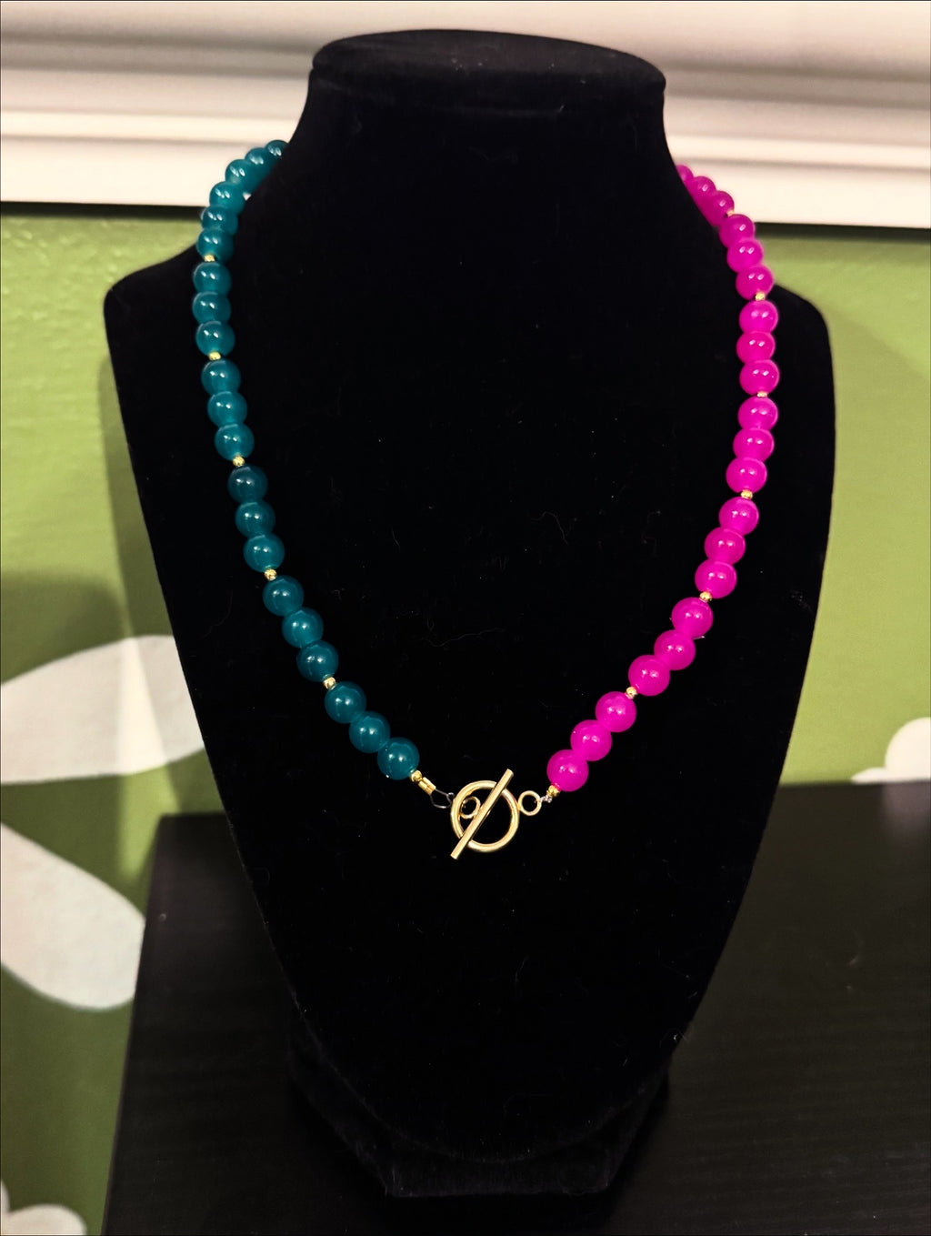 “Wild Thing” beaded toggle charm necklace