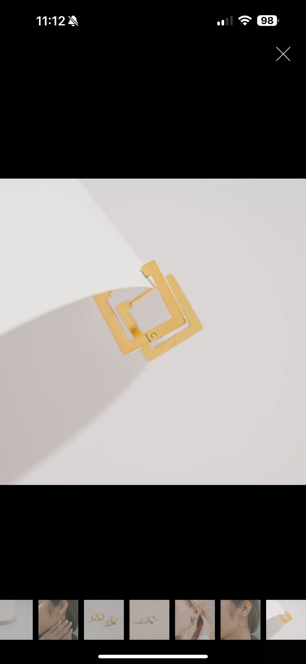 18K Gold Pvd Stainless Steel Square
Huggie Earrings