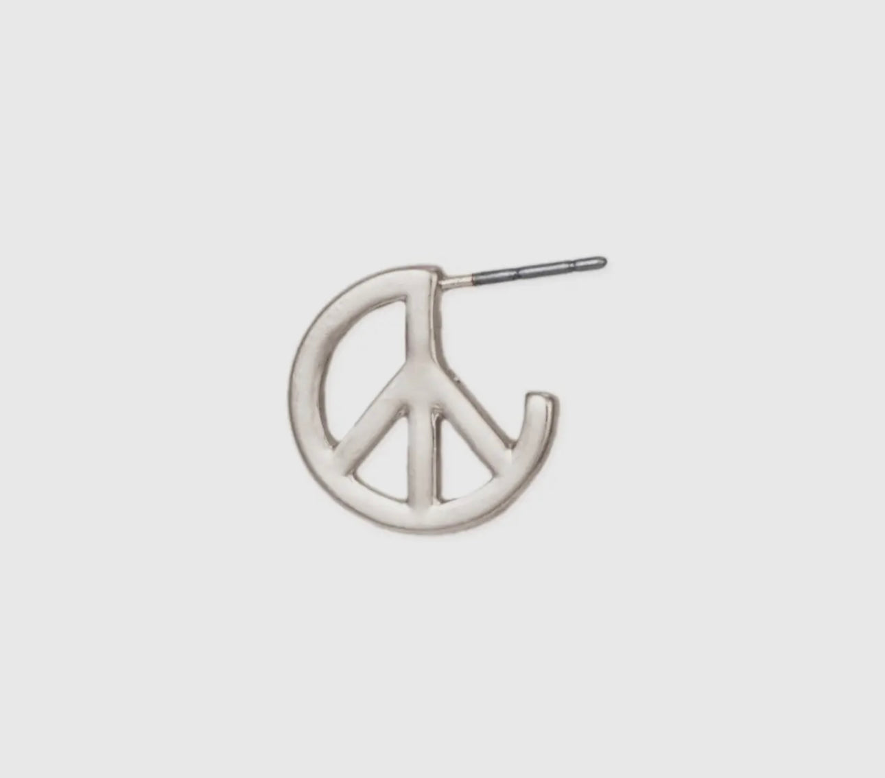 Tiny Peace Sign Hoops (Silver)
