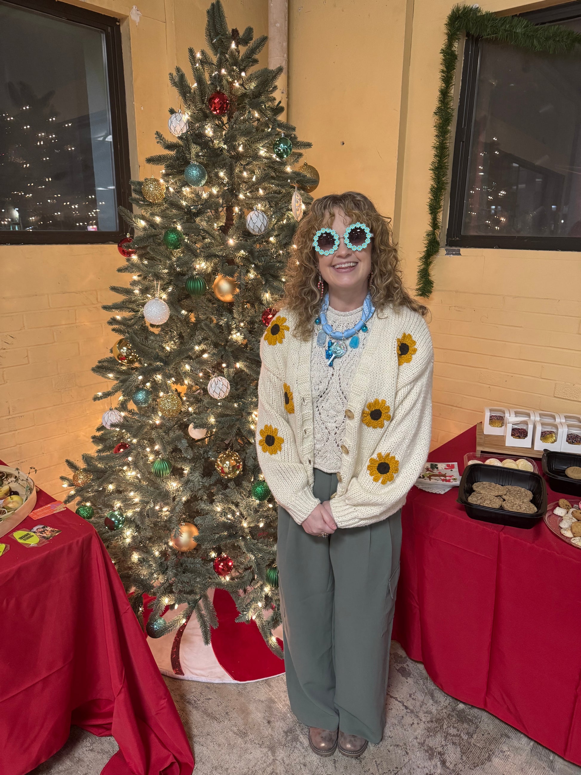 Sunflower Embroidered Cardigan