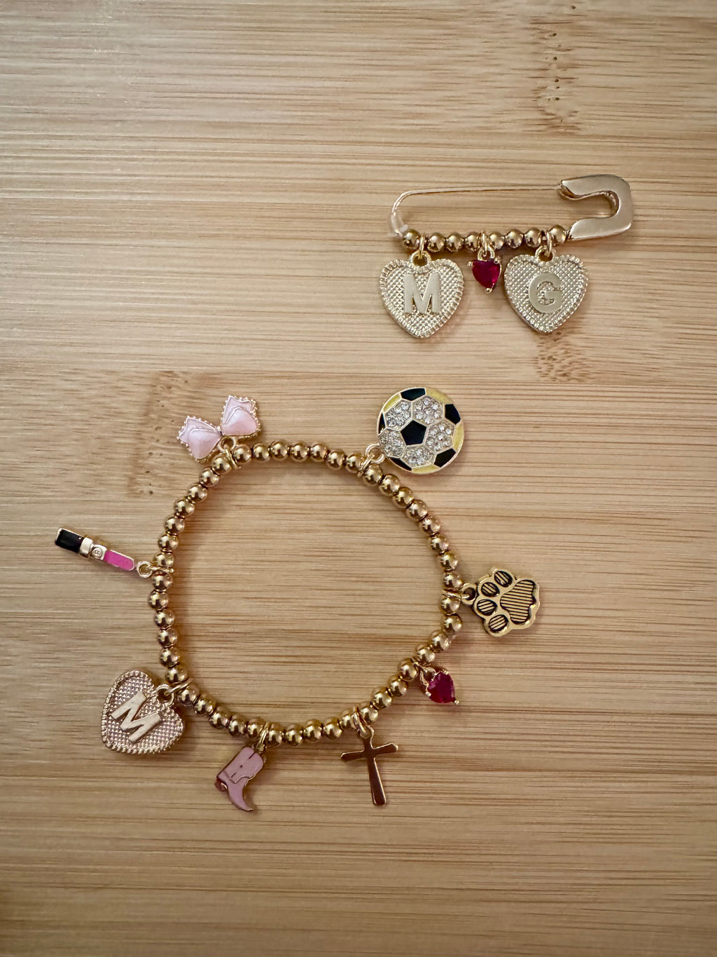 Customized 18K Gold PVD Coated Stainless Steel Metal Beaded Stretch Bracelet