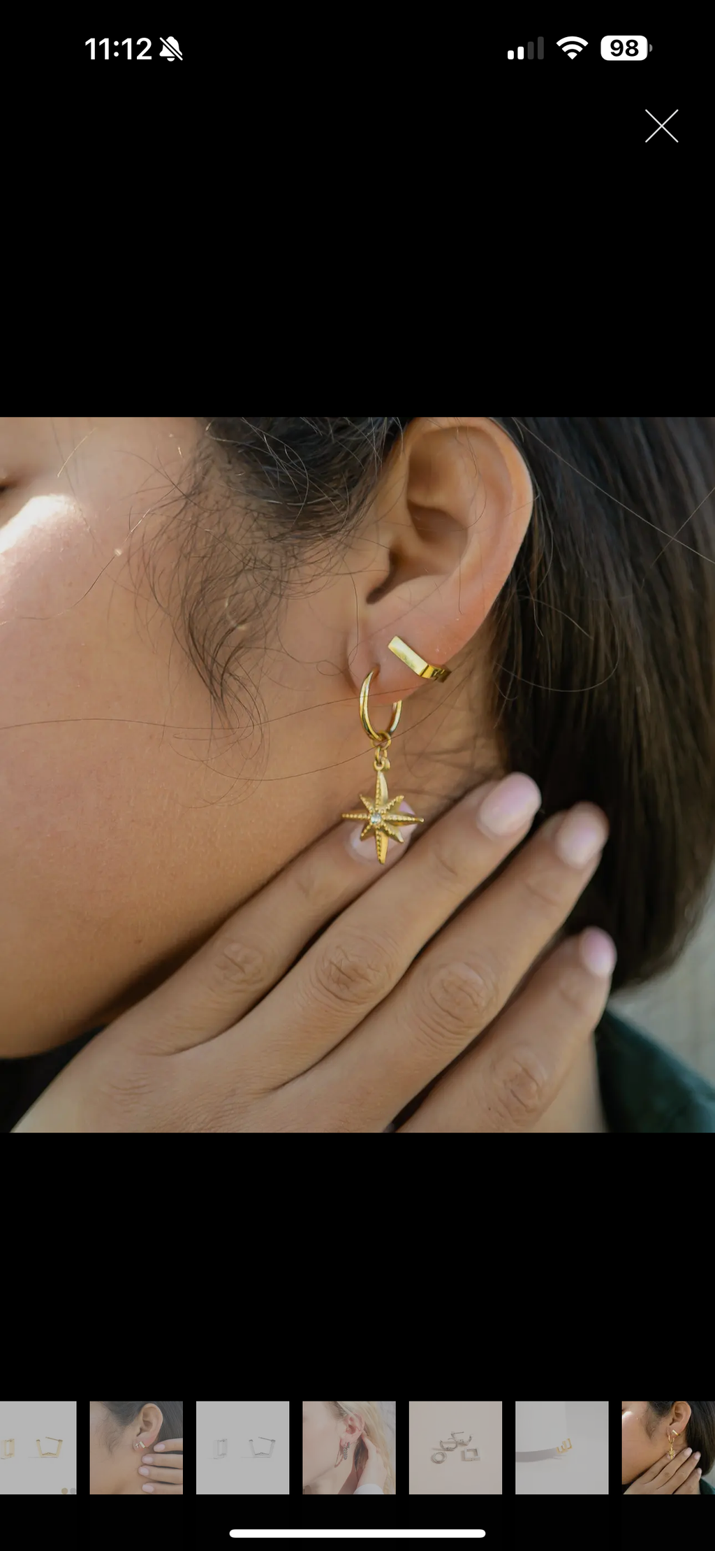 18K Gold Pvd Stainless Steel Square
Huggie Earrings