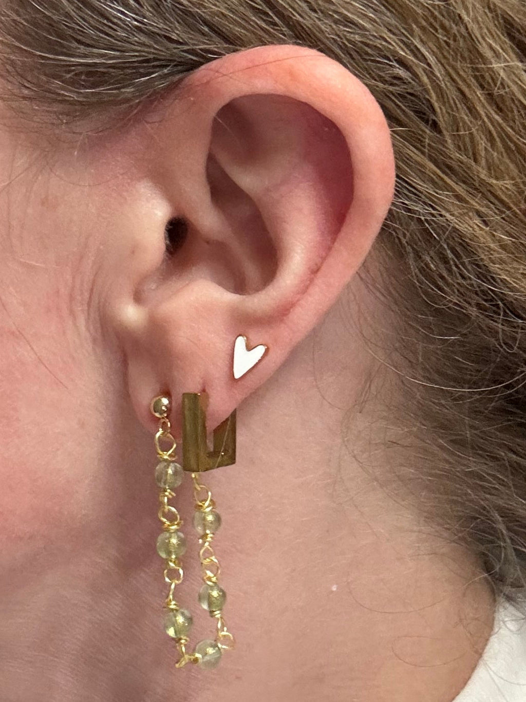 “Business in the front, party in the back” earrings