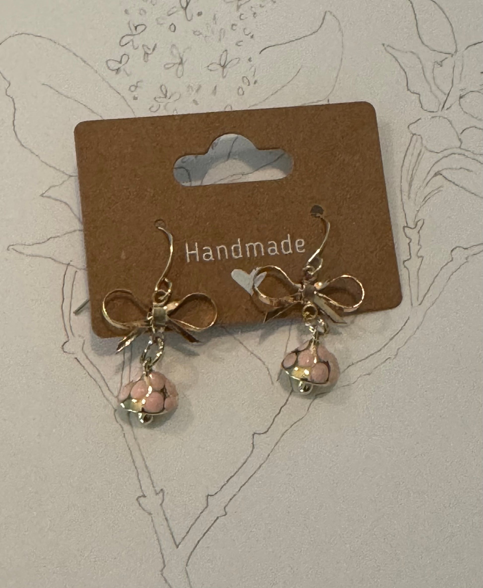 Handmade Hypoallergenic Fancy Mushroom Earrings (Gold)