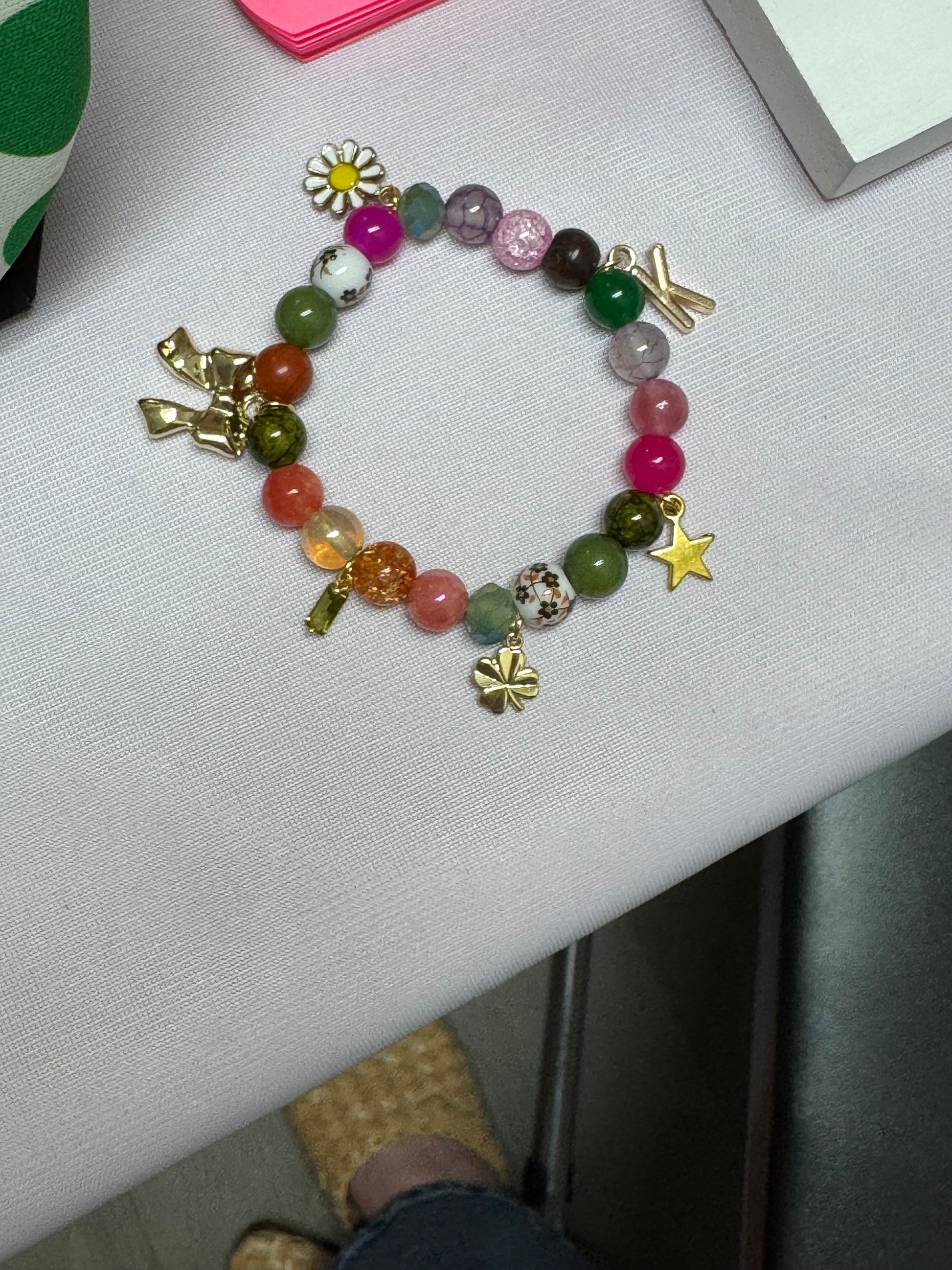 Customized 18K Gold PVD Coated Stainless Steel Metal Beaded Stretch Bracelet
