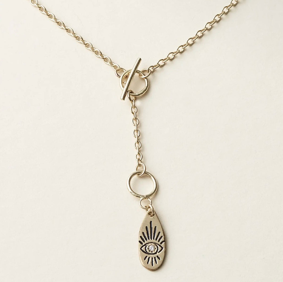 Ruchi Evil Eye Dainty Gold Drop
Lariat Necklace
