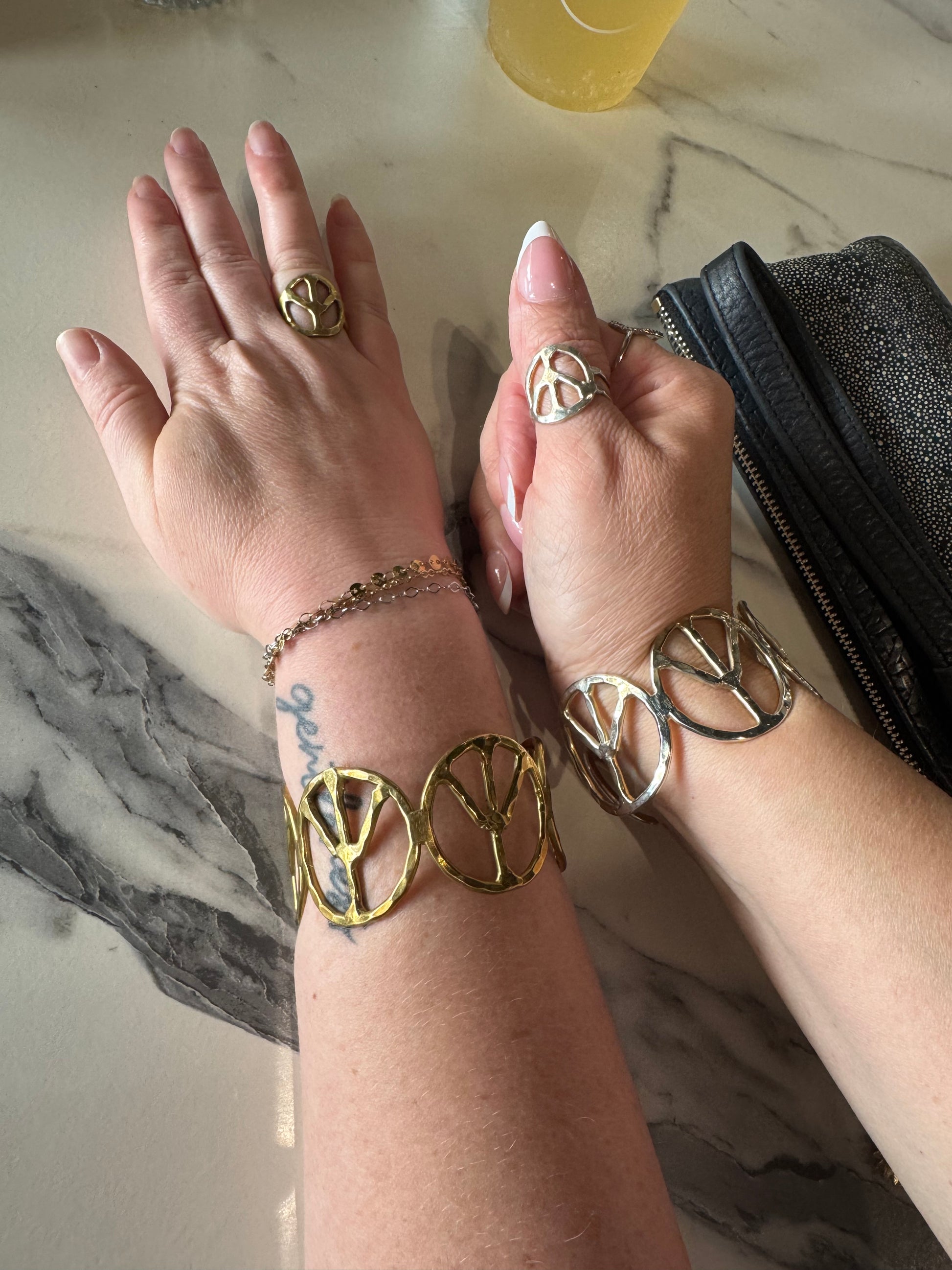 Peace Cuff Bracelet (Silver)