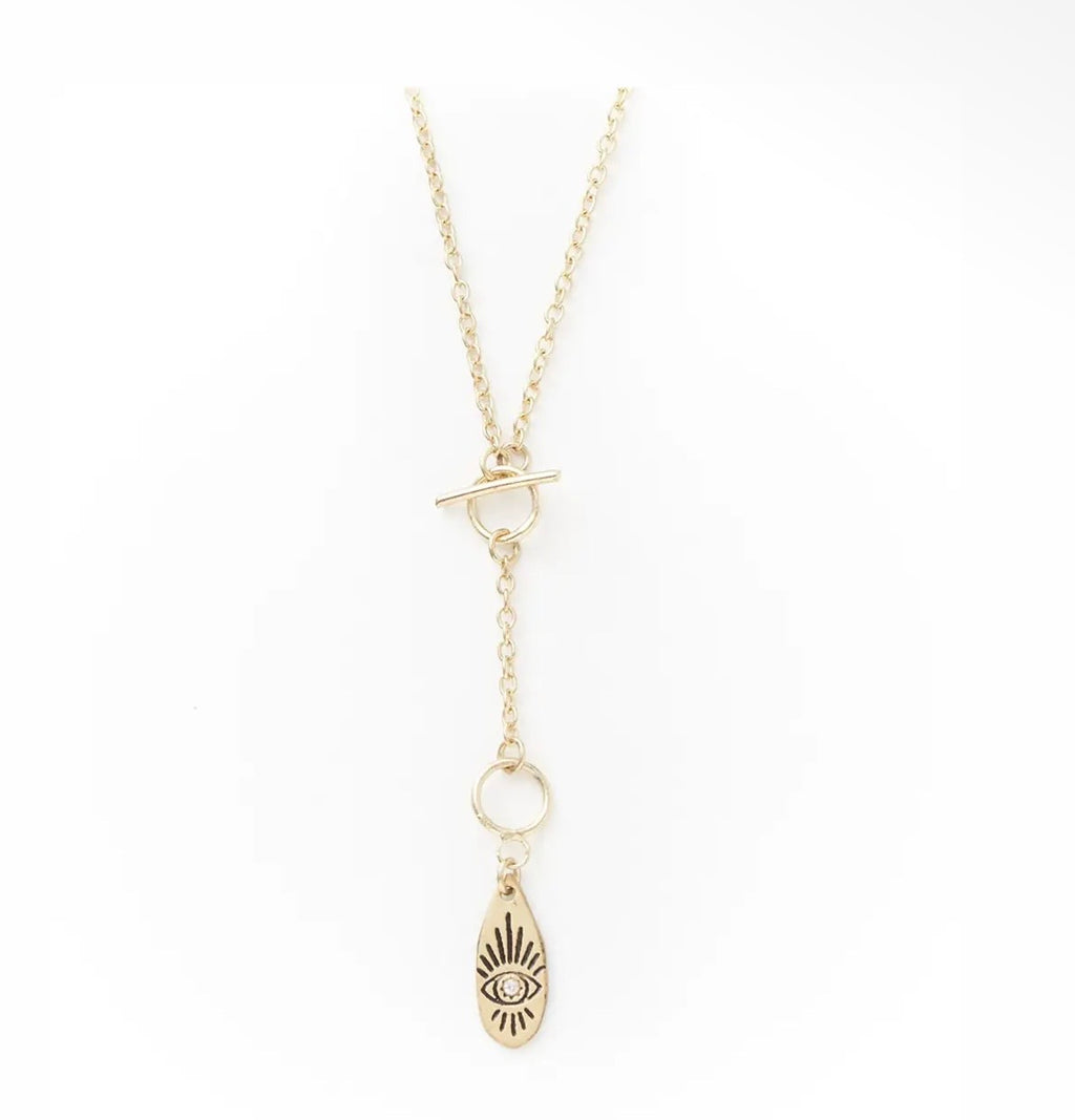 Ruchi Evil Eye Dainty Gold Drop
Lariat Necklace