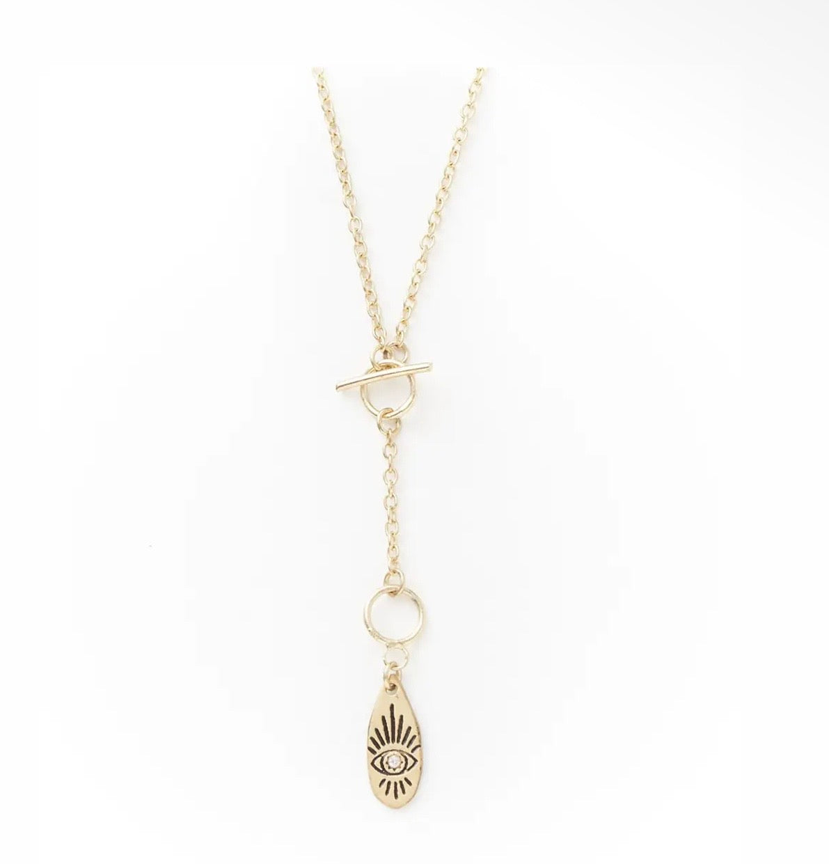 Ruchi Evil Eye Dainty Gold Drop
Lariat Necklace