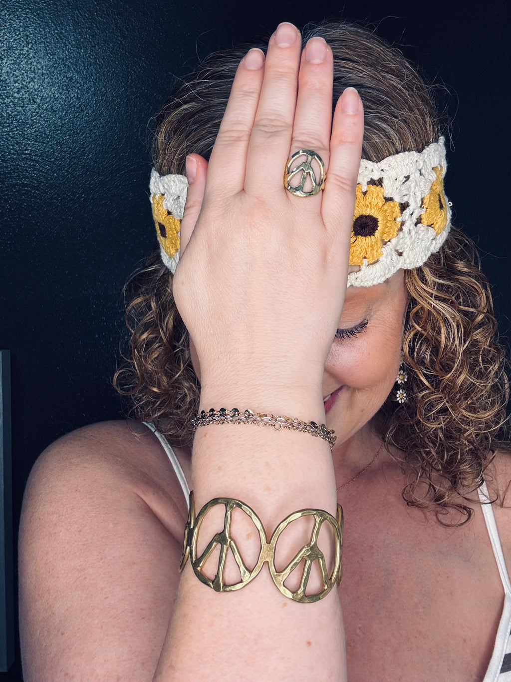 Peace Cuff Bracelet (Gold)