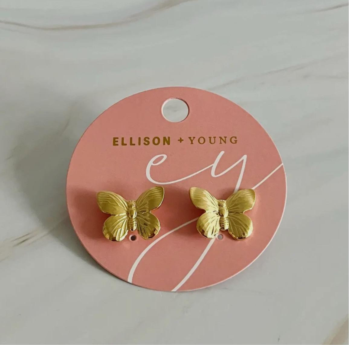 Vintage Butterfly Studs (Gold)