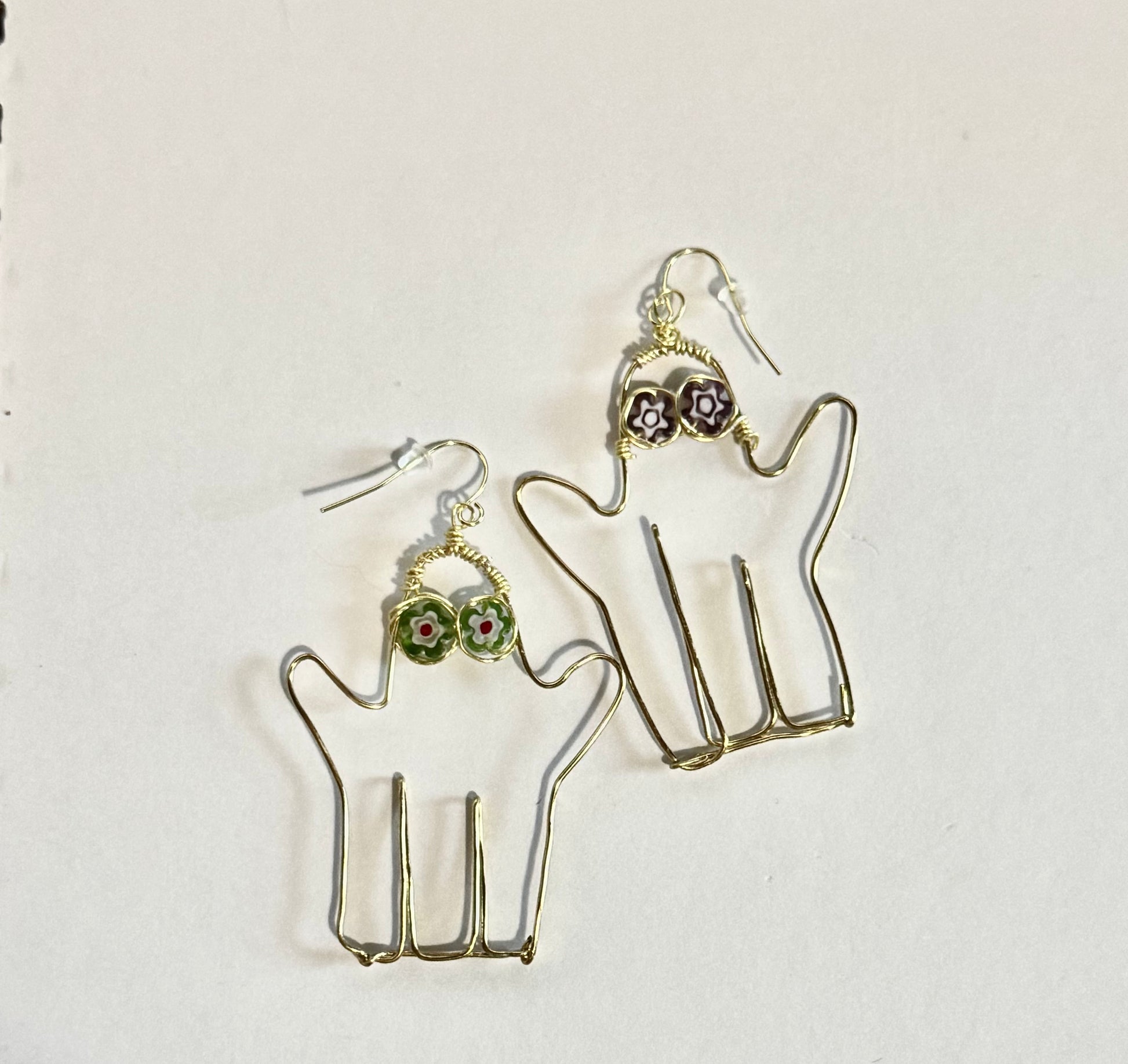 Handmade Hypoallergenic Groovy Ghost Earrings