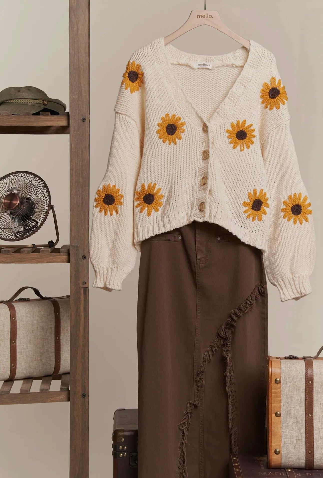 Sunflower Embroidered Cardigan