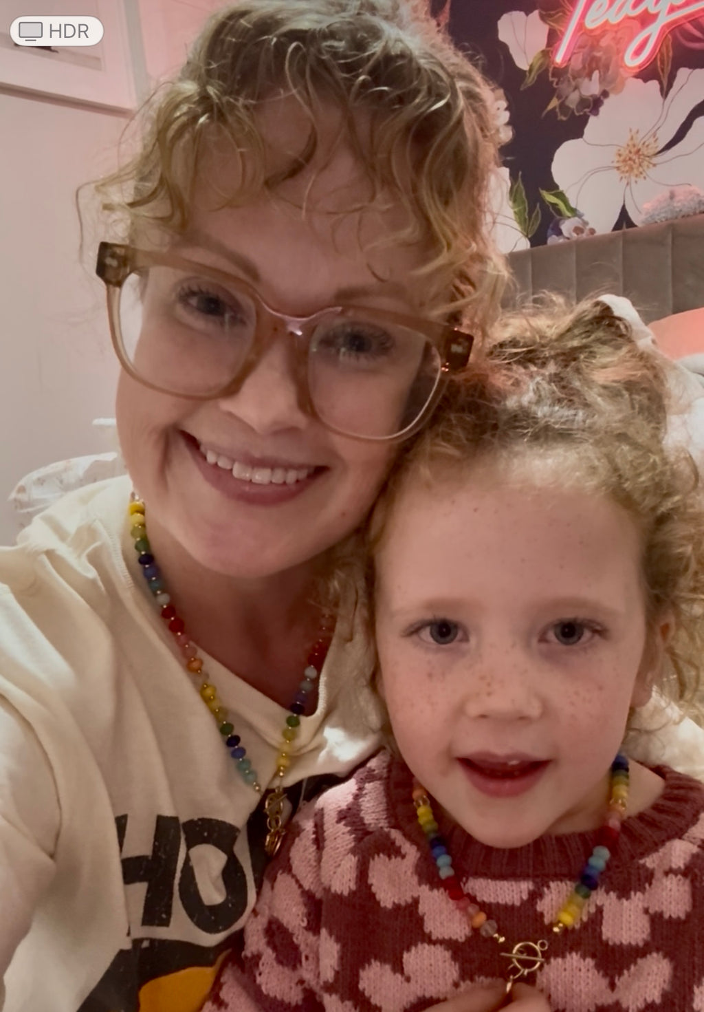 Rainbow Bright Rondelle Beaded Toggle Charm Necklace