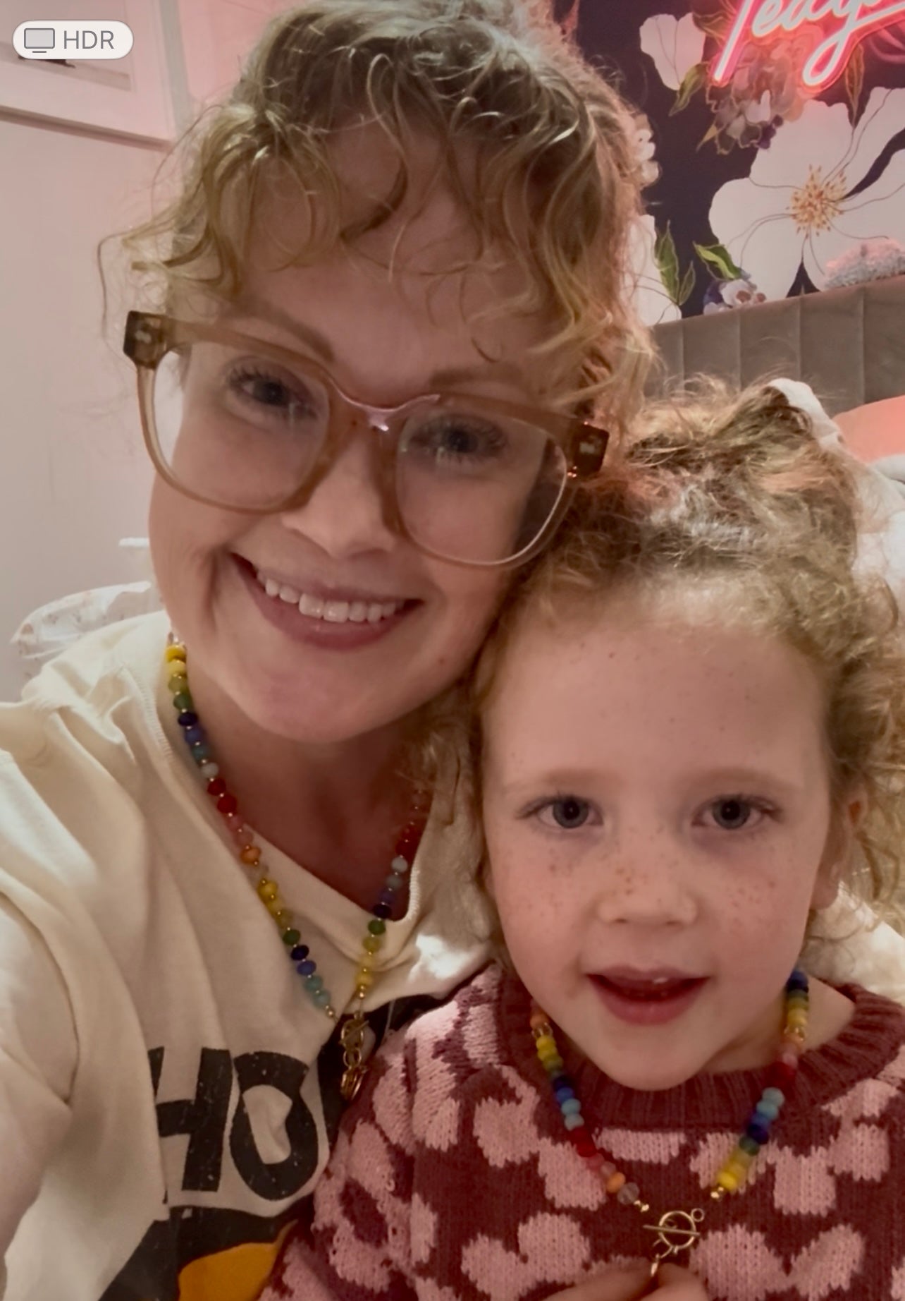 Rainbow Bright Rondelle Beaded Toggle Charm Necklace