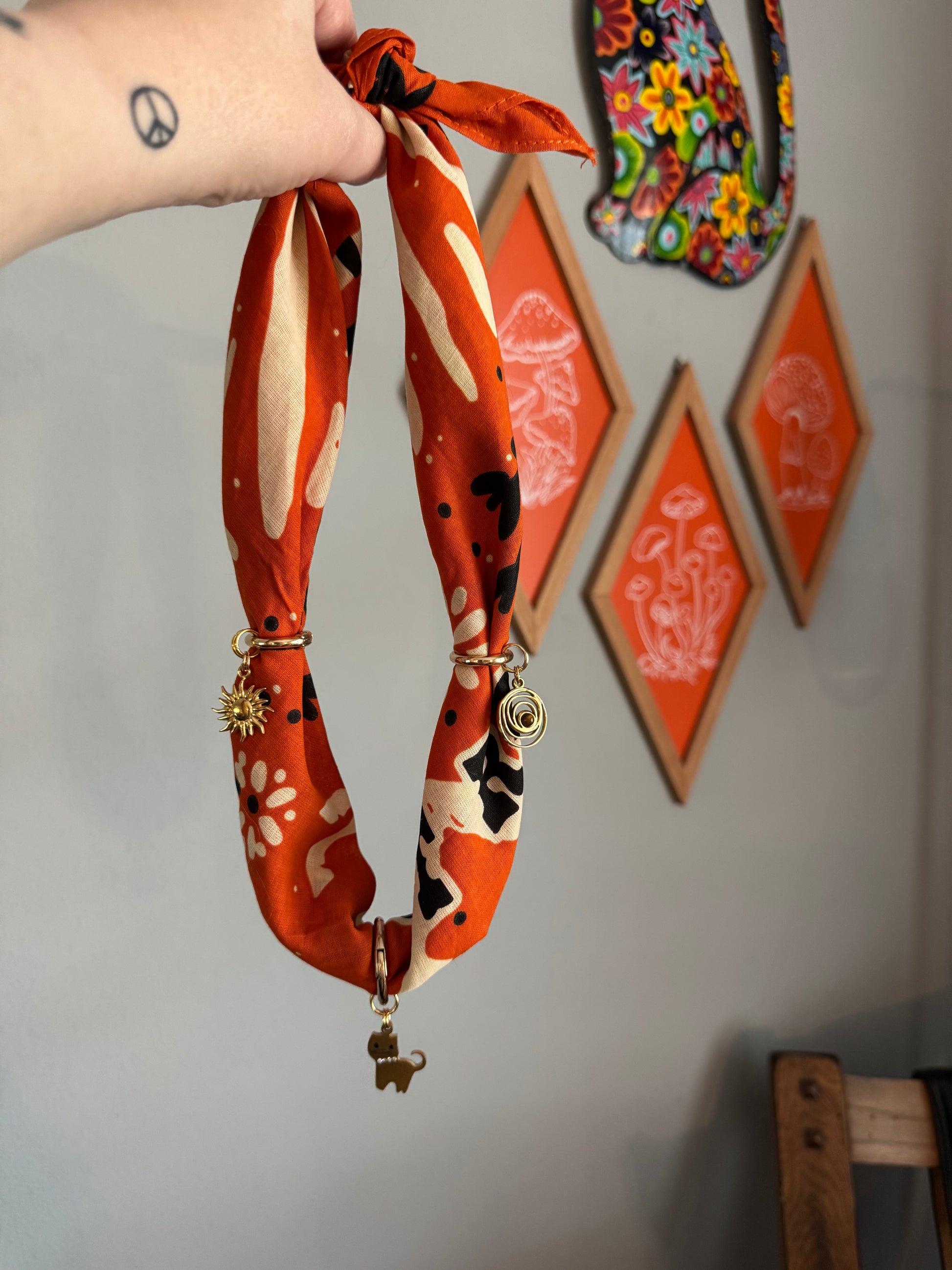 Purrfect Scarf Charm Necklace